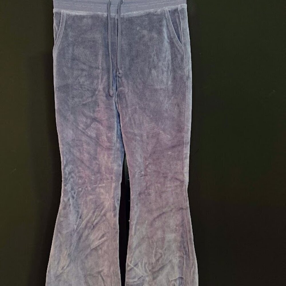 Aerie Blue Velvet High Waisted Flare Pant